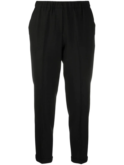 Shop Antonelli Cropped Leg Trousers In Black