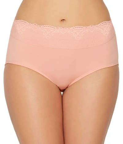 Shop Bali Smooth Passion For Comfort Lace Brief In Sheer Pale Pink