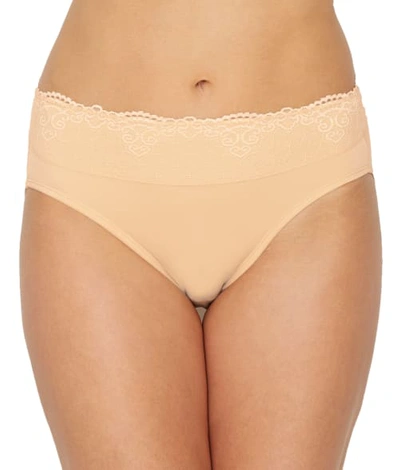 Shop Bali Smooth Passion For Comfort  Lace Hi Cut Brief In Soft Taupe