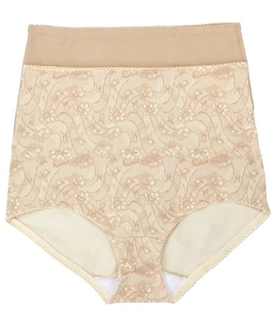 Shop Bali Smoothing Cotton Brief 2-pack In Lace Flowers,nude