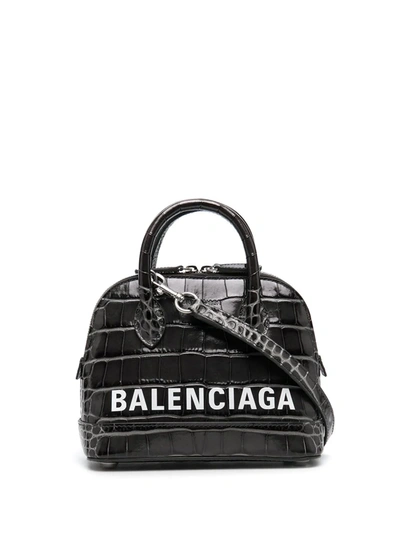 Shop Balenciaga Xxs Ville Top Handle Bag In Grey