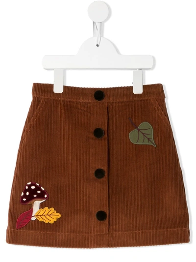 Shop Dolce & Gabbana Patch-detail Corduroy Skirt In Brown