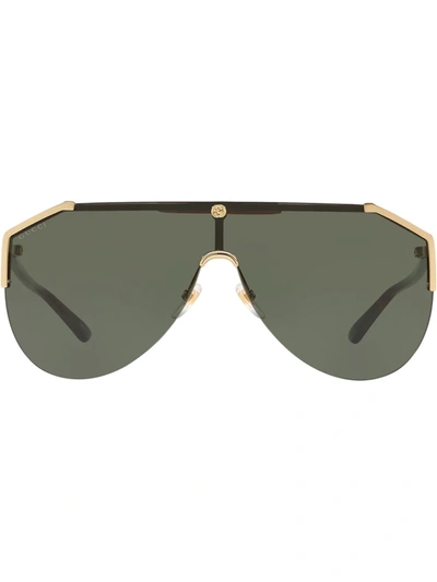 Shop Gucci Gg0584s Aviator-frame Sunglasses In Brown