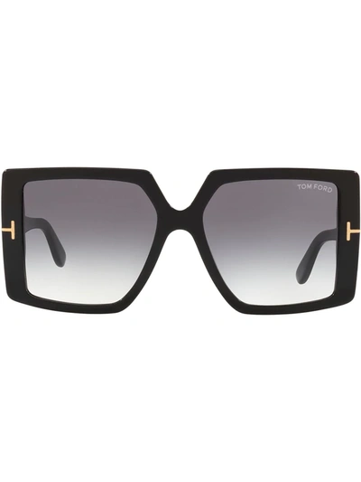 Shop Tom Ford Oversize-frame Gradient-lens Sunglasses In Black