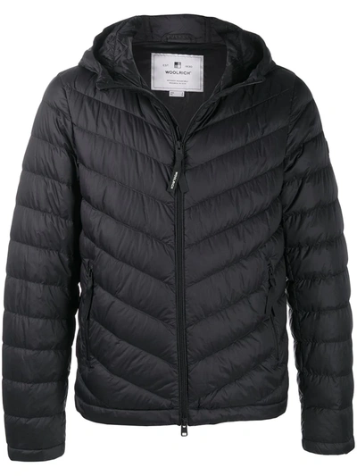 Shop Woolrich Hooded Puffer Jacket In Black