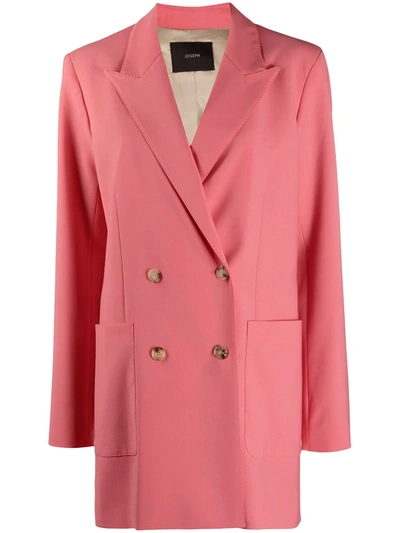 Shop Joseph Oversized Double-breasted Blazer In Pink