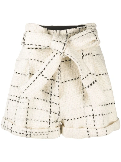 Shop Amen Tweed Shorts In White