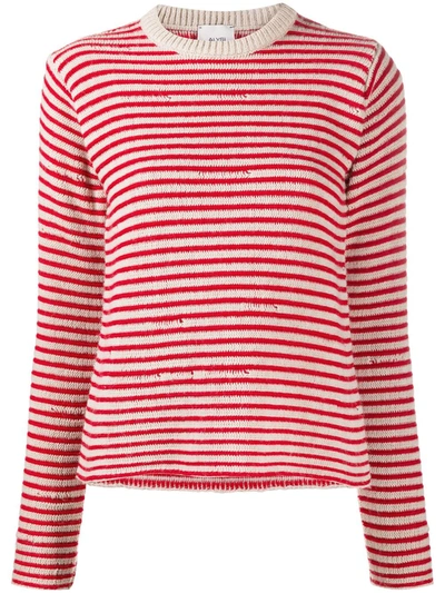 Shop Alysi Striped Crewneck Jumper In Red