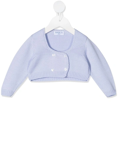Siola Fine-knit Buttoned Cardigan In Blue