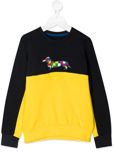 Harmont & Blaine Junior Kids' Logo-patch Panelled Sweatshirt In Blue |  ModeSens