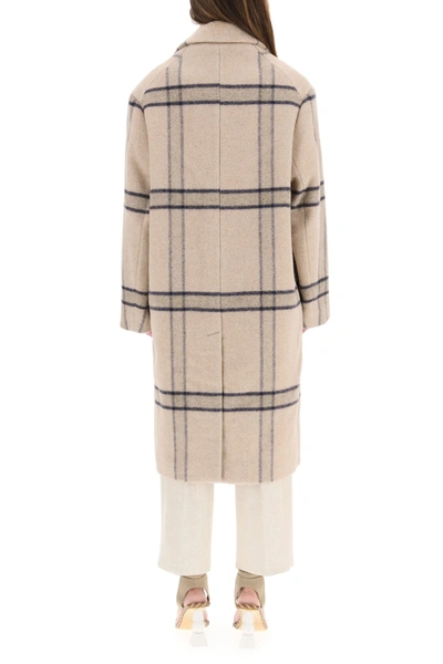 Shop Jacquemus Checked Wagon Coat In Beige Squared