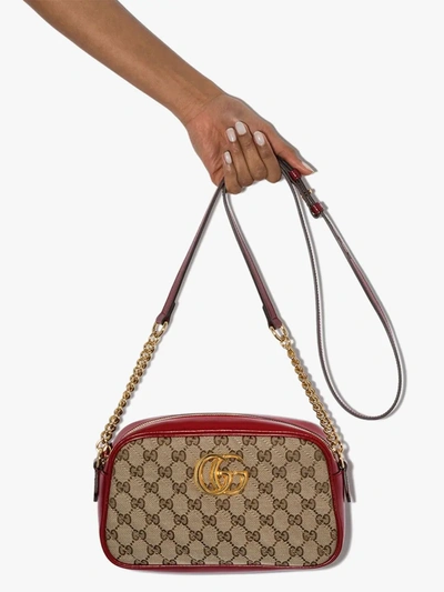 Shop Gucci Brown Gg Marmont Camera Bag In Neutrals