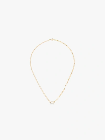 Shop Yvonne Léon 18k Yellow Gold Diamond Link Choker Necklace