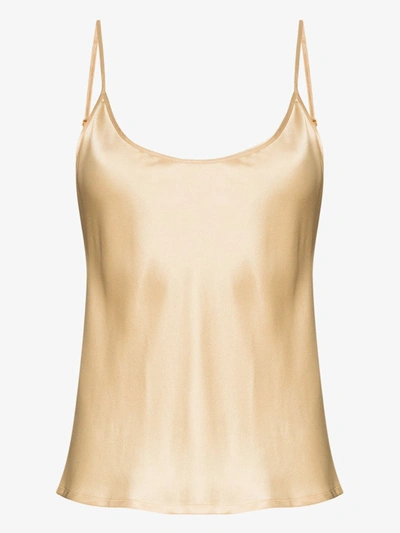 Shop La Perla Silk Nightdress In Gold