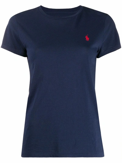 Ralph Lauren T-shirt Girocollo In Cotone In Blue | ModeSens