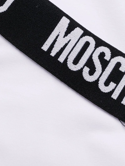 Shop Moschino Logo-tape Short-sleeve T-shirt In White