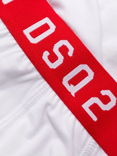 Dsquared2 Icon Logo Embroidered Briefs In White