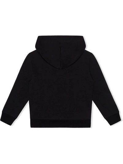 Shop Dolce & Gabbana Logo-stripe Zipped Hoodie In Black