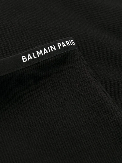 Shop Balmain Logo Print Briefs In Black