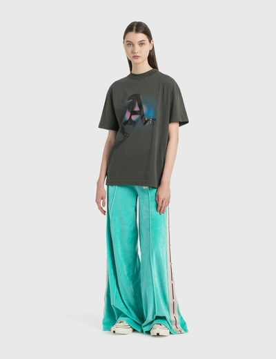 Shop Palm Angels High-waisted Track Pants In Green