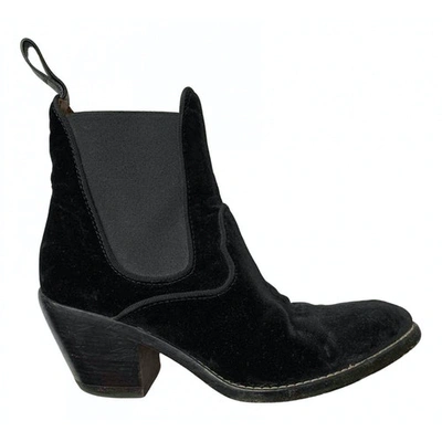 Pre-owned Chloé Black Velvet Ankle Boots