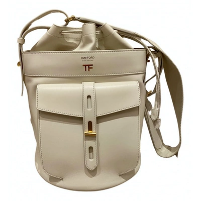Pre-owned Tom Ford Leather Handbag In White