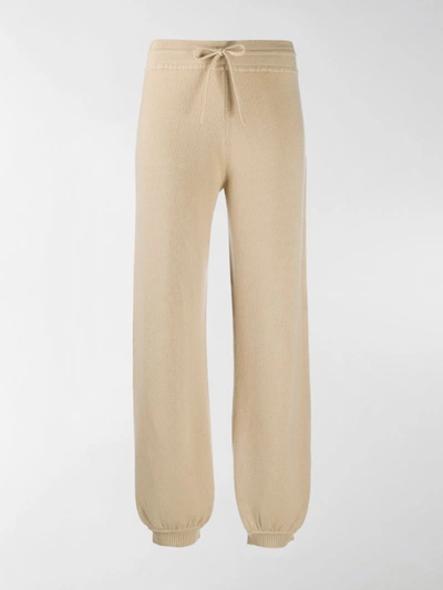 Shop Chloé Tapered Knitted Track Pants In Neutrals