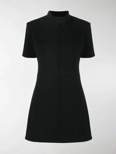 Shop Saint Laurent High-neck Shift Dress In Black