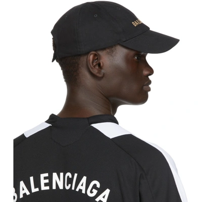 Shop Balenciaga Black & Beige Logo Cap In 1079 Black/