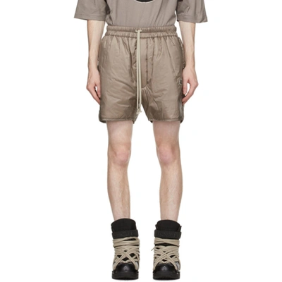 Grey Moncler Edition Down Boxers Shorts In 250 Dust