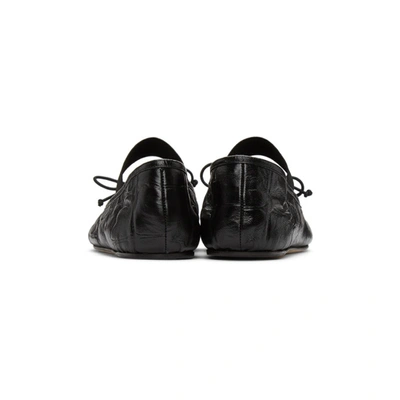 Shop Marni Black Croc Ballerina Loafers In 00n99 Black