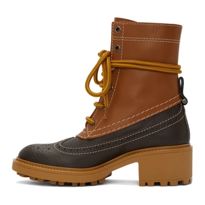 Shop Chloé Chloe Brown Leather Franne Boots In 210 Luminou