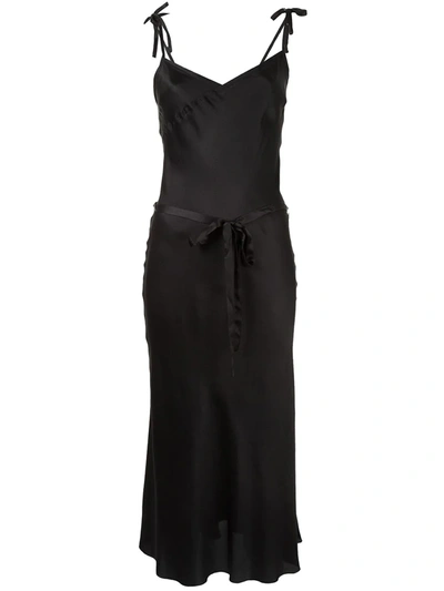 Shop Ann Demeulemeester Slip Midi Dress In Black