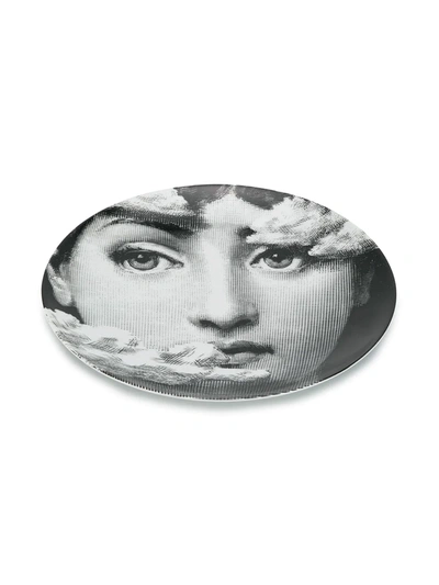 Fornasetti Tema E Variazioni N. 139 Cloudy Face Wall Plate In Black