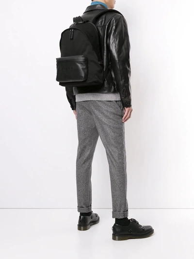 Shop Agnès B. Leather Panelled Backpack In Black