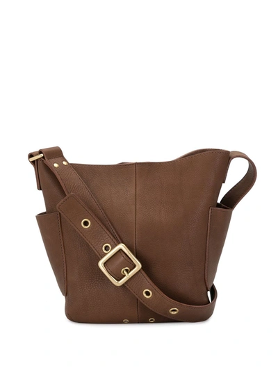 Shop Agnès B. Rivet Detail Cross-body Bag In Brown