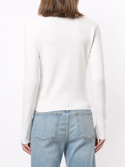 Shop Agnès B. Button-down Fitted Cardigan In White