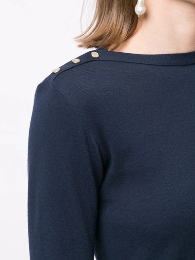 Shop Agnès B. Slim-fit Crew Neck Top In Blue