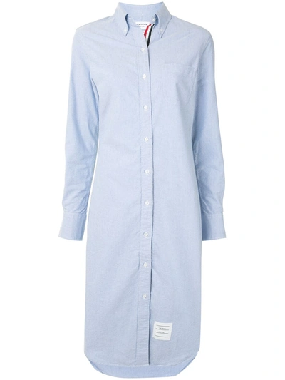 Shop Thom Browne Oxford Knee-length Shirtdress In Blue