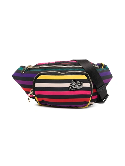 Shop Sonia Rykiel Enfant Striped Belt Bag In Black