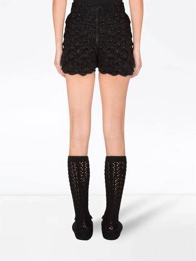 Shop Dolce & Gabbana High-waisted Knit Shorts In Black
