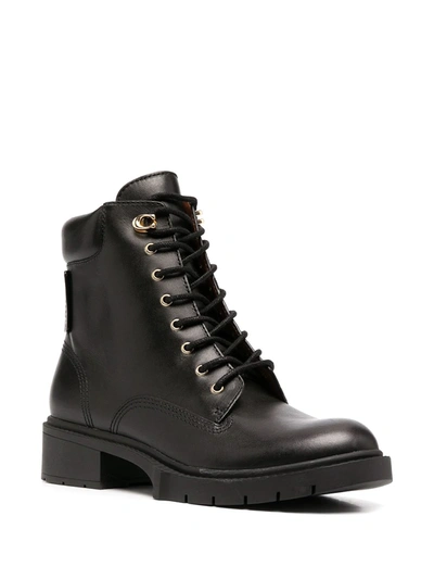 Shop Coach Lace Ankle Boots In Black