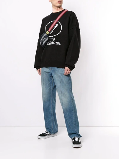 We11 Done Logo Intarsia Jumper In Black
