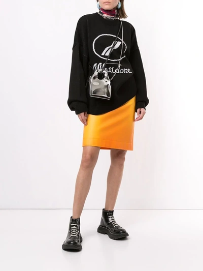 We11 Done Logo Intarsia Jumper In Black