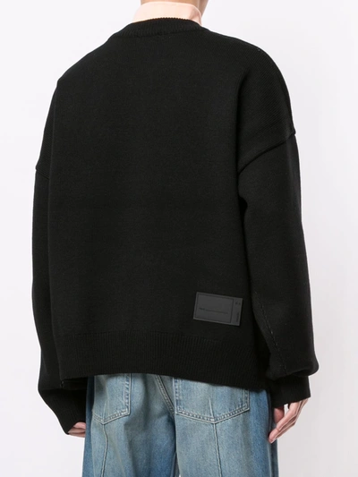 We11 Done Logo Intarsia Jumper In Black