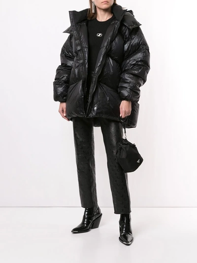 Shop Mastermind Japan Oversized Puffer Jacket In Black