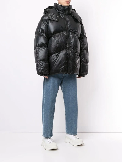 Shop Mastermind Japan Oversized Puffer Jacket In Black