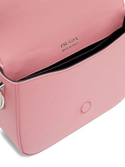 Shop Prada Logo Plaque Crossbody Bag In Pink