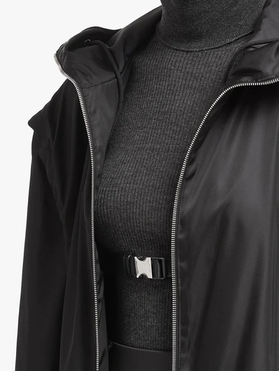 Shop Prada Drop-shoulder Hooded Coat In Black