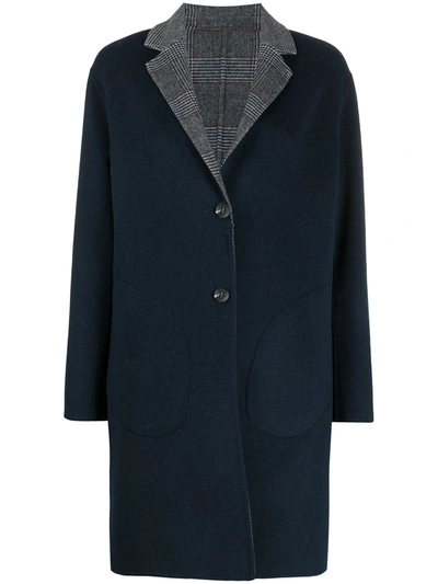 Shop Tommy Hilfiger Wool-blend Reversible Coat In Blue